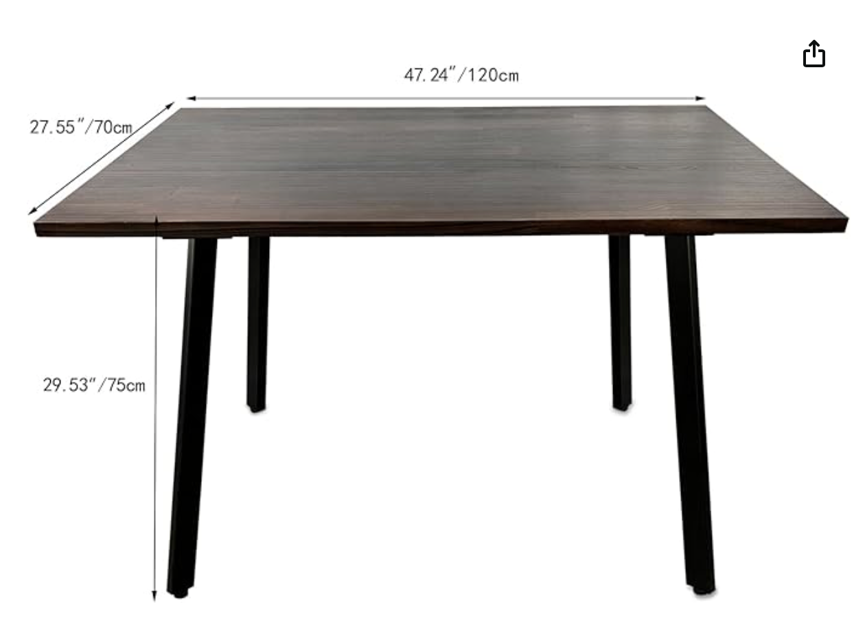 Dining Table for 2-4 People, Solid Pine Wood Kitchen Table 32 inch (80 cm),