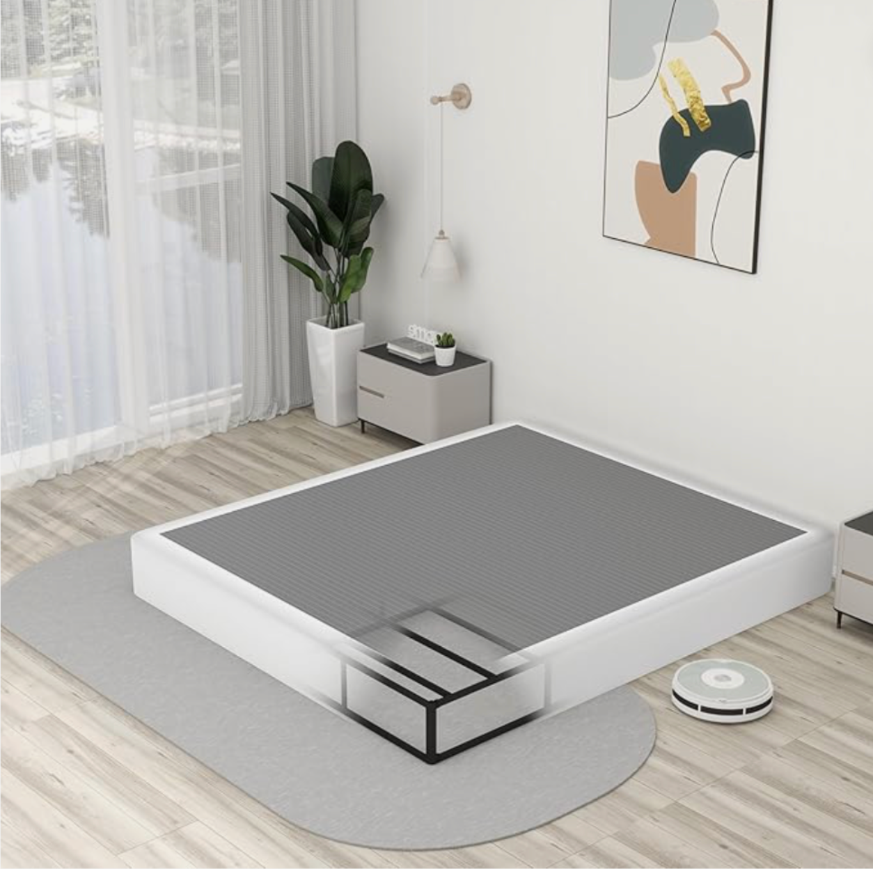 Box Spring Size High Profile Box-Spring with Fabric Bed Cover, Queen 9 Inch