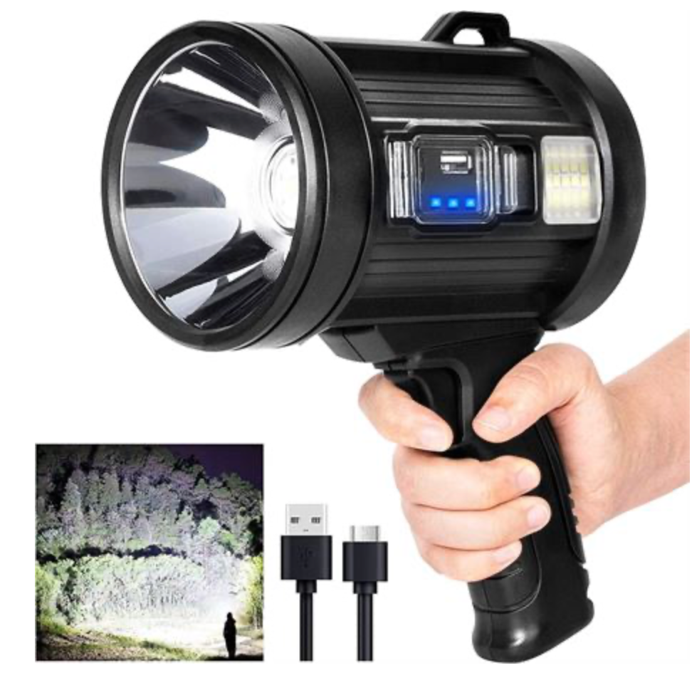 MIXILIN Rechargeable Spotlight, 1000,000 Lumens Handheld Hunting Flashlight Led