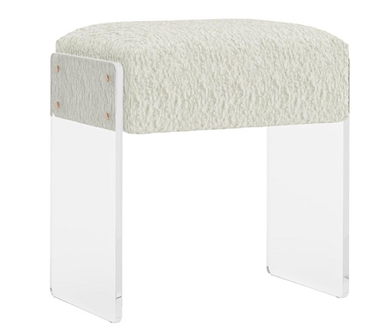 Vanity Stool Chair and Pouf Ottoman-Modern Multifunctional Vanity Stool