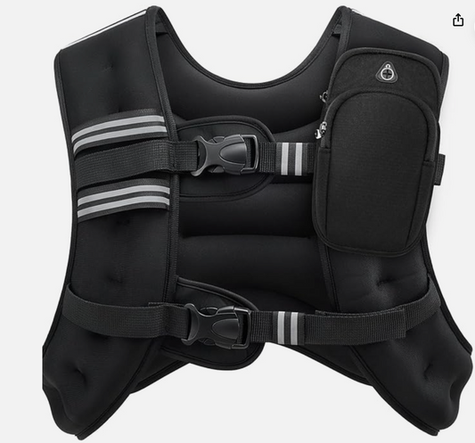 ZELUS Weighted Vest 6lb/8lb/12lb/20lb/25lb/30lb Weight Vest w Reflective Stripe