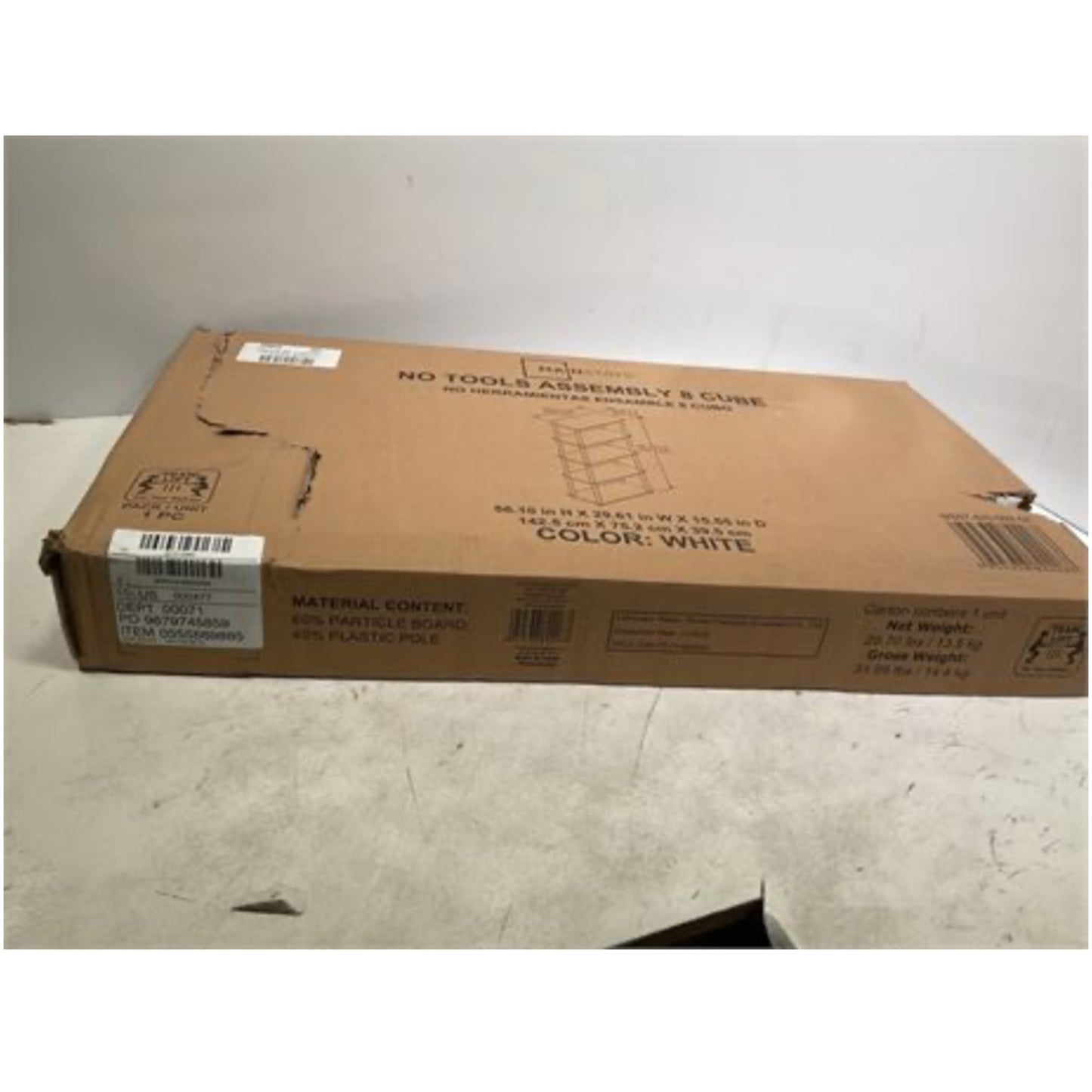 Mainstays no tools assembly eight cube shelf color white 56 inches high 29